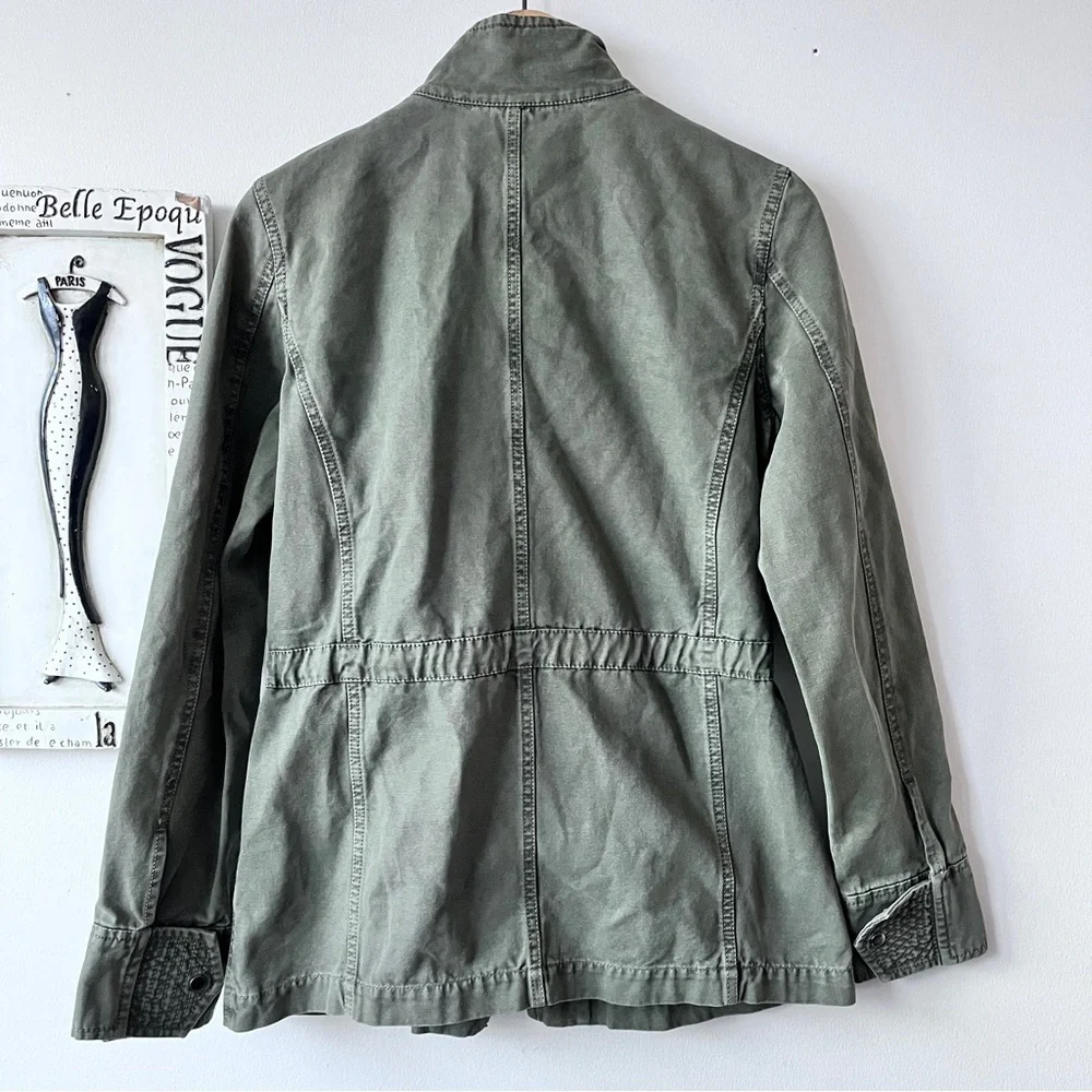Melrose And Market Casual Green Cotton Utility Women’s Jacket Size S